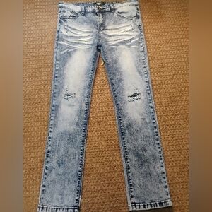 Public Supply Co. Women’s Jeans Size 18 Acid Wash Whiskered Distressed Flex Fit